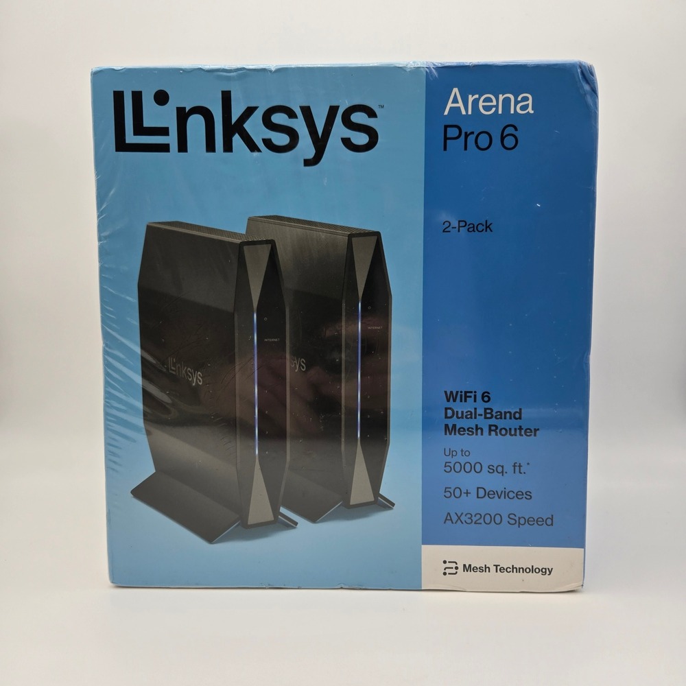 New Linksys Arena Pro 6 Mesh Router Black WiFi 6 Dual-Band AX3200 2-Pack